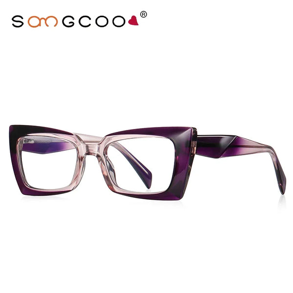 Geometric Cat-Eye Eyeglass Frames for Women