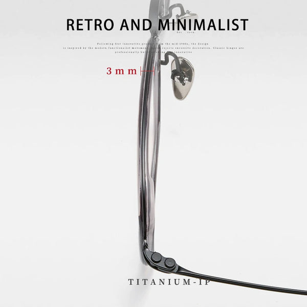 Classic oversized frame eyeglass frames in titanium metal