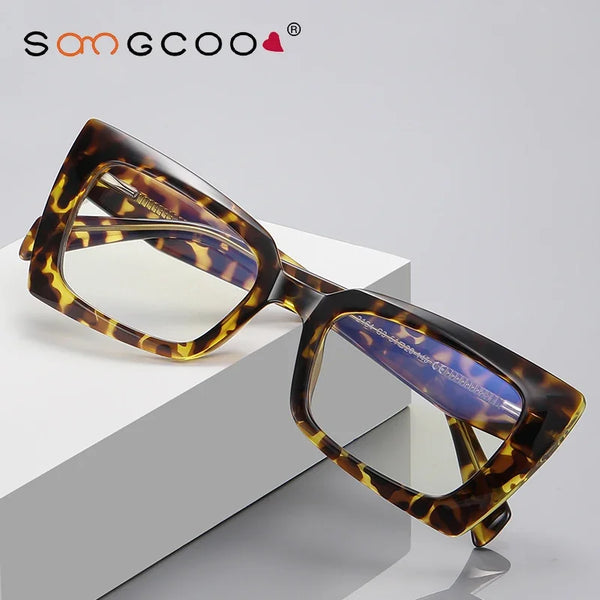 Geometric Cat-Eye Eyeglass Frames for Women