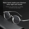 Polygonal small-frame titanium metal eyeglasses