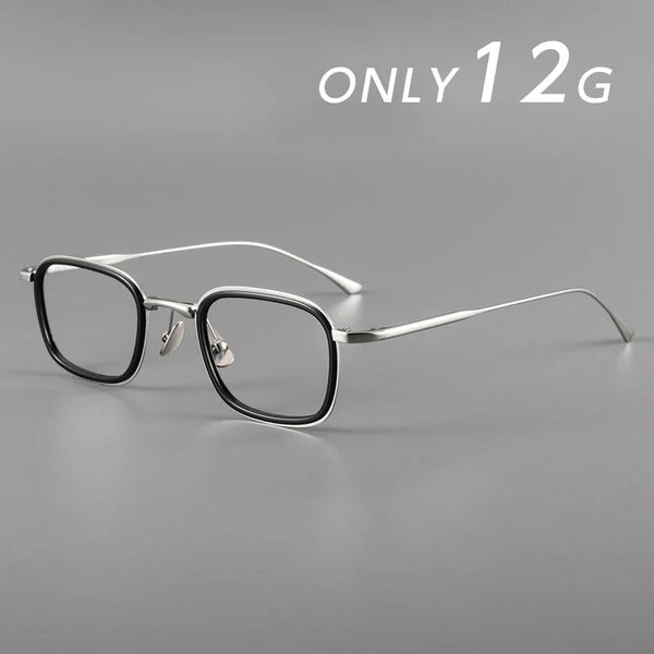 Fashion Square Luxury Acetate Pure Titanium Eyewear ReadingBusiness Retro Eyeglasses Frame Men