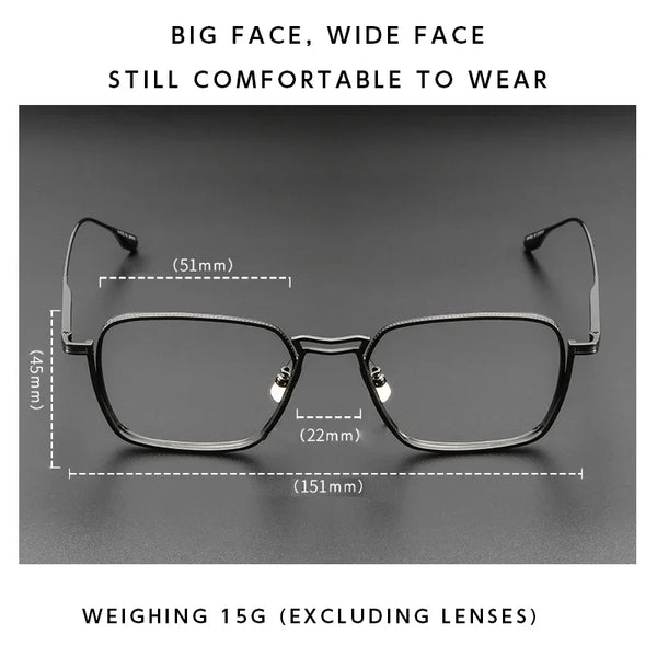 Ultra-lightweight titanium eyeglass frames are durable