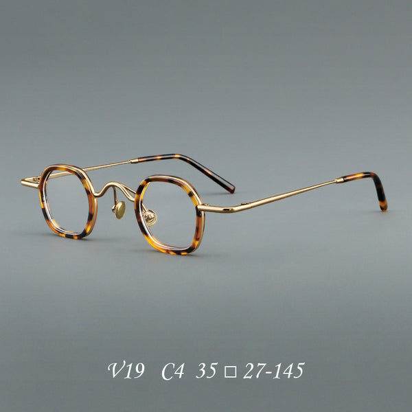 Punk Crown Prince Mirror Vintage Round Acetate Glasses Frame