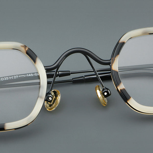 Punk Crown Prince Mirror Vintage Round Acetate Glasses Frame