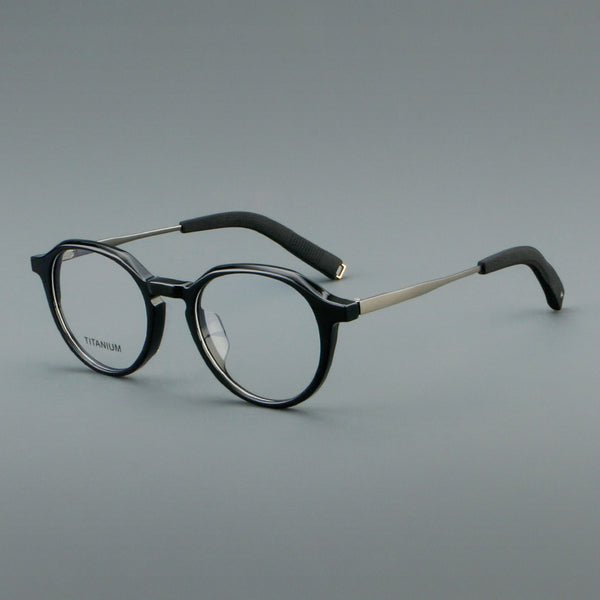 Stacy Retro round titanium alloy eyeglass frame