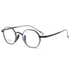 Polygonal small-frame titanium metal eyeglasses