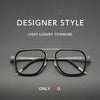 Fashionable Polygonal Rectangular Titanium Metal Eyeglass Frames