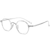 Polygonal small-frame titanium metal eyeglasses