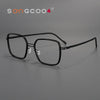 Olawt Retro Titanium Square Glasses Frame