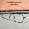 Casual Rectangular Titanium Metal Eyeglass Frames