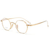 Polygonal small-frame titanium metal eyeglasses