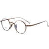 Polygonal small-frame titanium metal eyeglasses